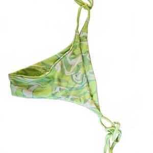 Green Patterned Women's Bikini Bottom Swimwear